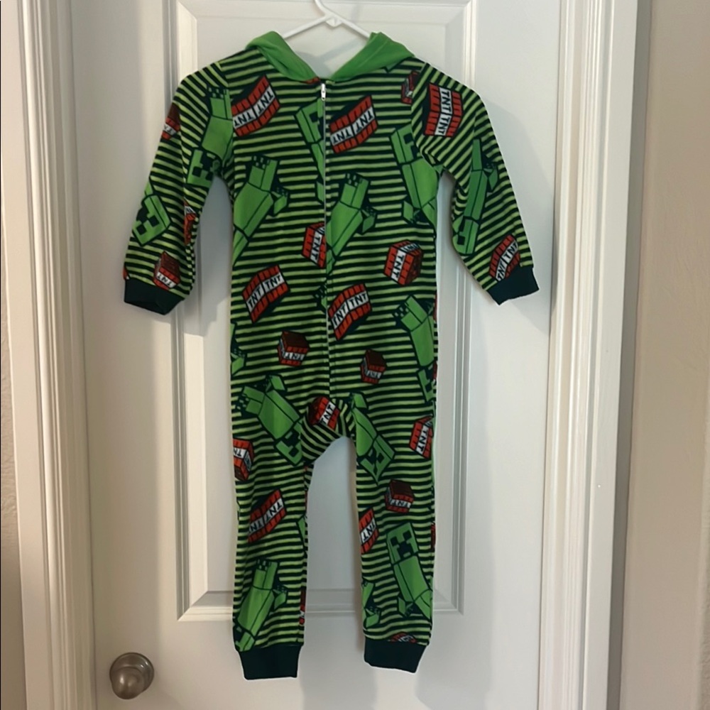Fleece Minecraft Kids Hooded One Piece